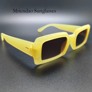 Mriendao Yellow Sunglasses for Women Men, Retro 90s Rectangle Sun Glasses Shades, Fashion Yellow Accessories