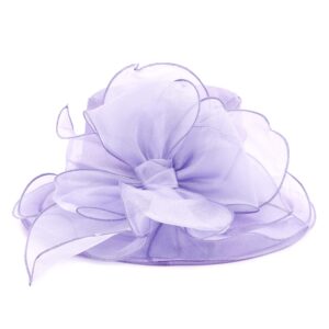 testudineus women organza bow-knot church hat fascinator cap for tea party bridal wedding dress sun hat