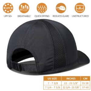 GADIEMKENSD Mens Hats Baseball Cap UPF 50+ Sun Quick Dry Lightweight Breathable Trucker Hat Outdoor Hiking Fishing Run Golf Sports Dad Mesh Hats Running Hat Quick Drying for Men Women Mens Black XL