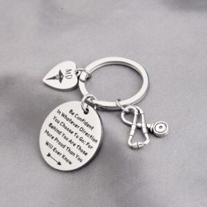 LQRI MD Gifts Keychain Medical Doctor Gifts New Doctor Gifts MD Med Medical School Graduation Gifts Student Doctor Gifts (silver)