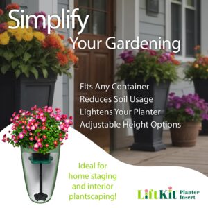 Lift Kit Planter Insert Tall Tapered Plant Riser Fill Bottom of Tall Flower Pots and Large Plant Containers | Indoor and Outdoor (11-17” Rise, 6" Base, 10" Top)