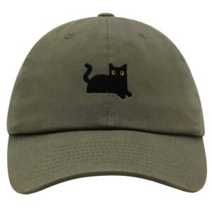 jpak black cat premium dad hat embroidered baseball cap cat mom