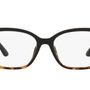 Michael Kors Eyewear Women's MK4094U Karlie I Universal Fit Square Prescription Eyewear Frames, Black/Dark Tortoise/Demo Lens, 51 mm