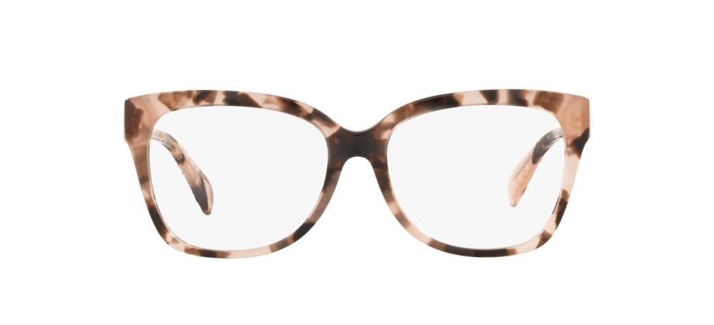 Michael Kors Eyewear Women's MK4091 Palawan Square Prescription Eyewear Frames, Pink Tortoise/Demo Lens, 54 mm