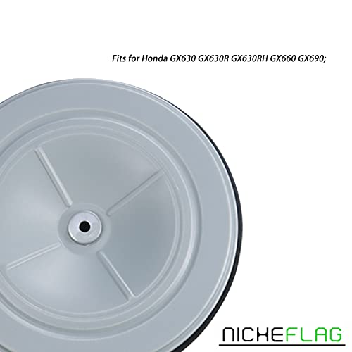 NICHEFLAG GX630 Air Cleaner Element Replaces 17210-Z6L-010, 17210-Z6L-000 for Honda GX630, GX630R, GX630RH, GX660, GX660R, GX660RH, GX690, GX690R, GX690RH Engine Lawn Mower Air Cleaner Element