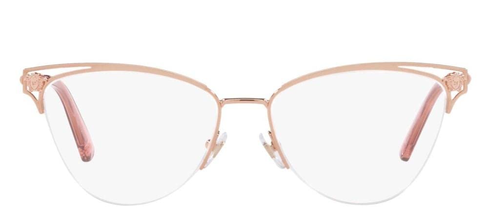 Versace VE 1280 1412 Rose Gold Metal Cat-Eye Eyeglasses 55mm