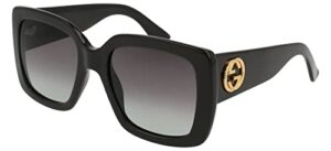 gucci square sunglasses gg0141sn 001 black/gold 53mm 0141