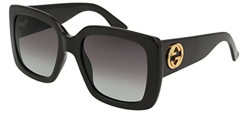 Gucci Square Sunglasses GG0141SN 001 Black/Gold 53mm 0141