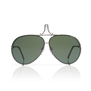 Porsche Design P8478 Iconic Sunglasses (60mm, C - Grey Mat/Lens - Green/Extra Lens - Dark Orange, Silver Mirrored)