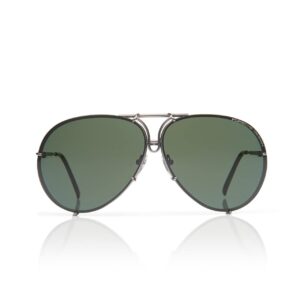 Porsche Design P8478 Iconic Sunglasses (60mm, C - Grey Mat/Lens - Green/Extra Lens - Dark Orange, Silver Mirrored)