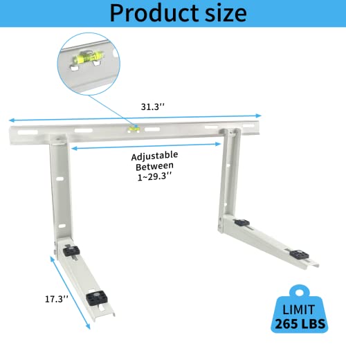 Outdoor Split Air Conditioner Mount Bracket for Ductless, Heavy-Duty Wall Mounting Universal Mini Split AC Bracket Heat Pump with Hardware,7000-18000 Btu Condenser