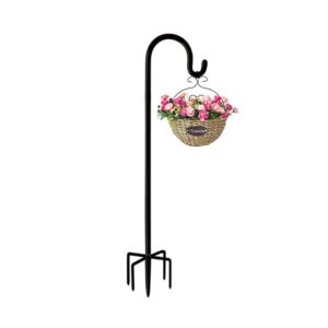 rexwnadu shepherd hooks outdoor 36 inches for lanterns heavy duty shepherd stand plant hanger yard hooks for solar lights,bird feeder,wedding,mason jar,planter pot