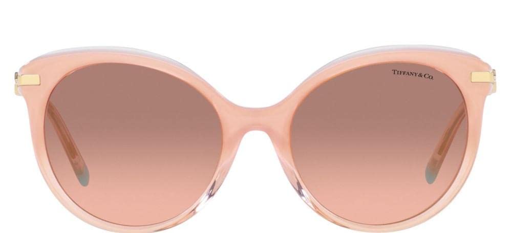 Tiffany & Co. Woman Sunglasses Milky Pink Gradient Frame, Pink Gradient Dark Brown Lenses, 55MM