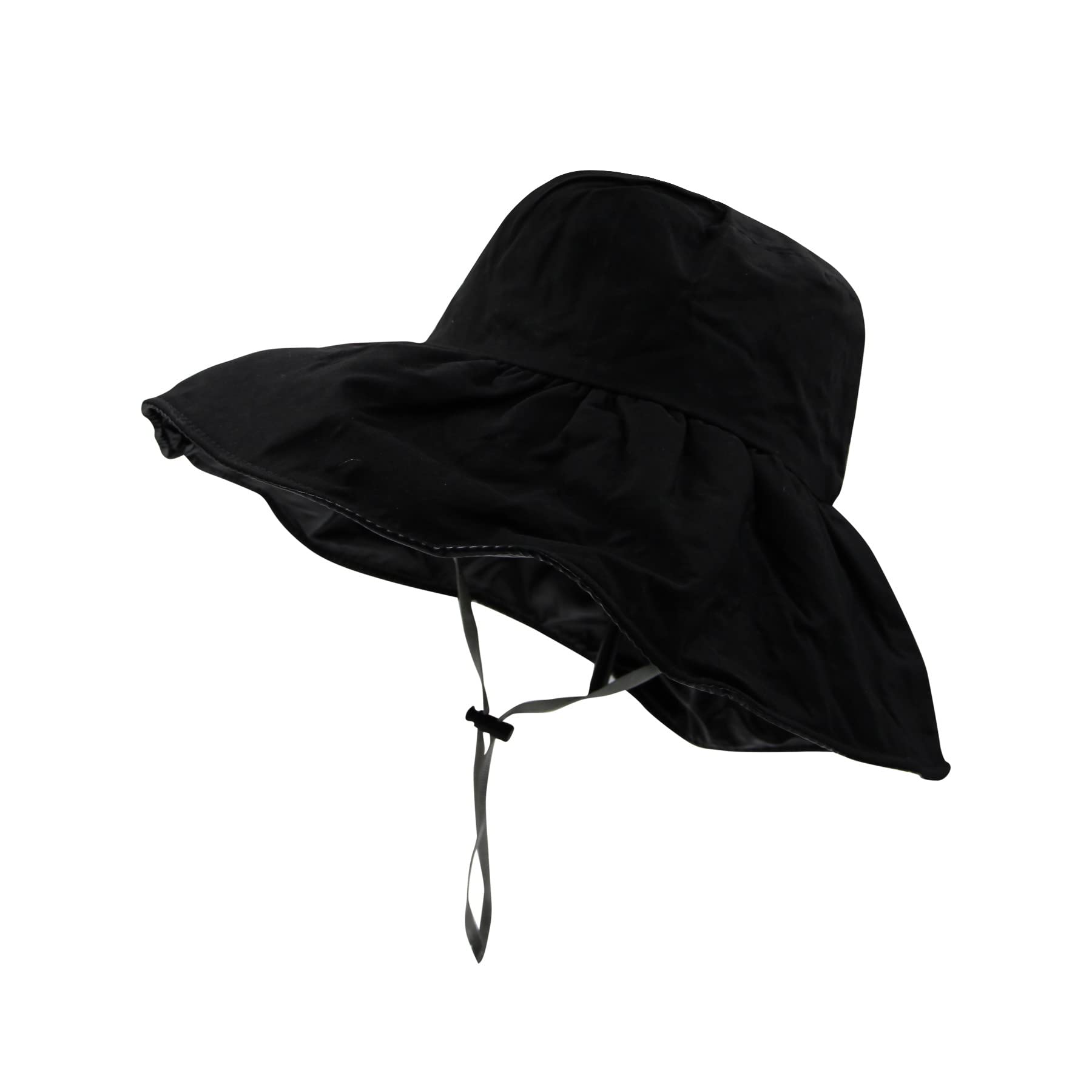 Women Summer Rain Hat UV UPF 50 Sun Protection Wide Brim Hat Sun Hat Foldable Bucket Hat (Black)