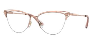 versace ve 1280 1412 rose gold metal cat-eye eyeglasses 55mm