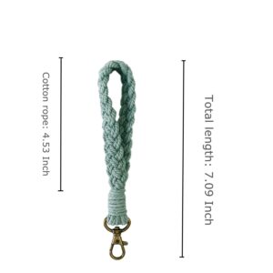 Poagoep Macrame Boho Keychain Bracelet Handmade Wristlet Keychain Keyring Holder Wrist Lanyard for Women（1）