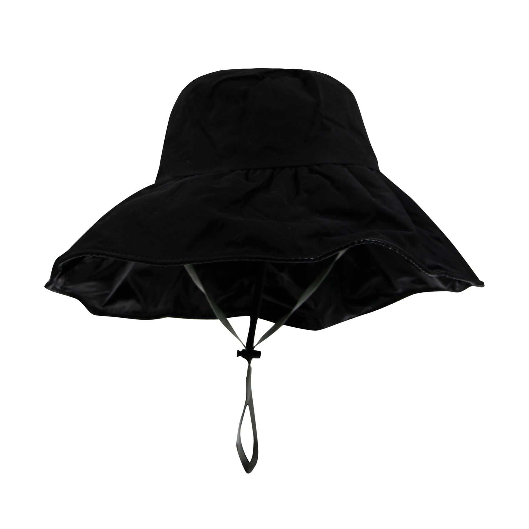 Women Summer Rain Hat UV UPF 50 Sun Protection Wide Brim Hat Sun Hat Foldable Bucket Hat (Black)