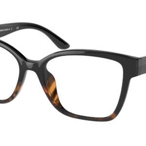 Michael Kors Eyewear Women's MK4094U Karlie I Universal Fit Square Prescription Eyewear Frames, Black/Dark Tortoise/Demo Lens, 51 mm