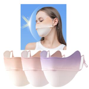 Ligart UV Face Mask Washable Reusable Exercise Breathable Sun Protection Golf Sports Face Mask for Women Purple+Yellow+Pink