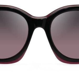 Maui Jim Women's Pakalana Polarized Fashion Sunglasses, Black Cherry w/Raspberry Inter/Maui Rose®, Medium