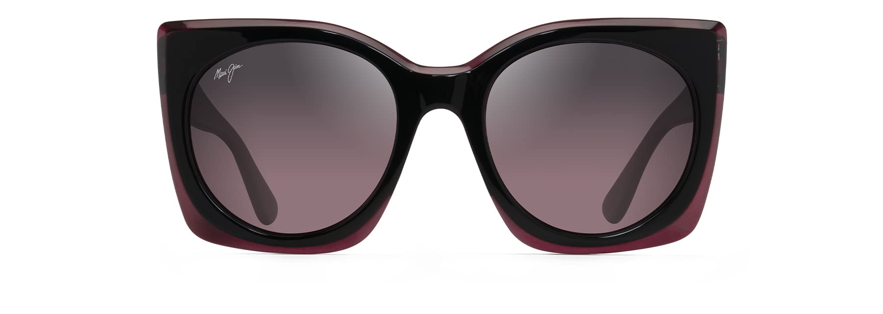 Maui Jim Women's Pakalana Polarized Fashion Sunglasses, Black Cherry w/Raspberry Inter/Maui Rose®, Medium