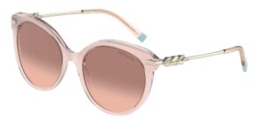 tiffany & co. woman sunglasses milky pink gradient frame, pink gradient dark brown lenses, 55mm