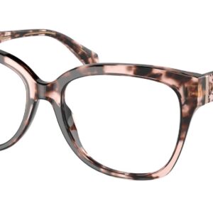 Michael Kors Eyewear Women's MK4091 Palawan Square Prescription Eyewear Frames, Pink Tortoise/Demo Lens, 54 mm