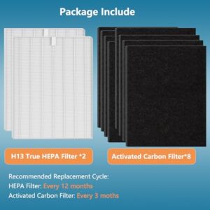 2 Sets D480 Replacement Filter D4 Compatible with Winix D480 Air Purifier, 2 Hepa Filter and 8 Air Filters Felt, Replace Part Number 1712-0100-00, Filter D4