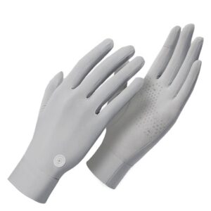 camstic women's ultra thin upf 50+ summer uv protection touchscreen driving gloves (grey)