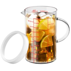 77l glass measuring cup, 2-cup/500 ml liquid measuring cups, measuring cup with handle and v-shaped spout, glass beaker with three scales (oz, cup, ml), dishwasher/freezer/microwave safe