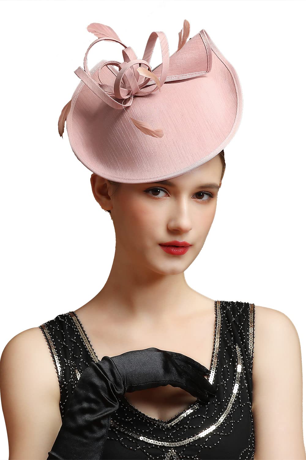 Comott Fascinator Feather Tea Party Pillbox Derby Hat Cocktail Wedding Bridal Fascinators Headband for Women