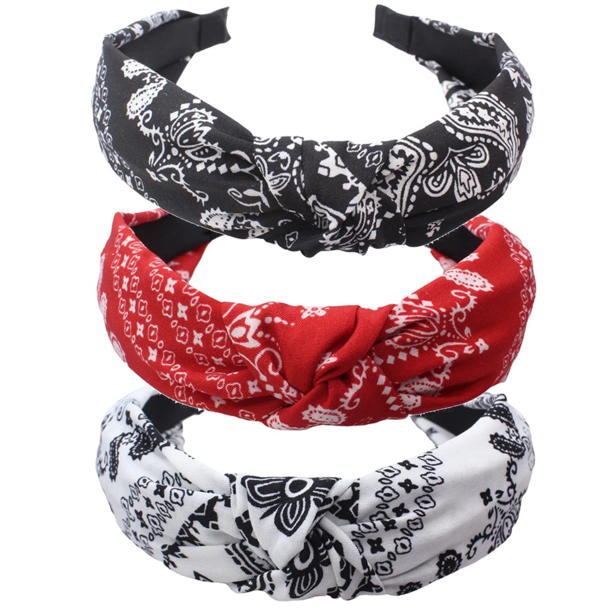 Lvyeer Bandana Headbands for Women Knotted Headband Fashion Chiffon Fabric Hairband for Women and Girls Cute Hair Accessory (Knotted-B)