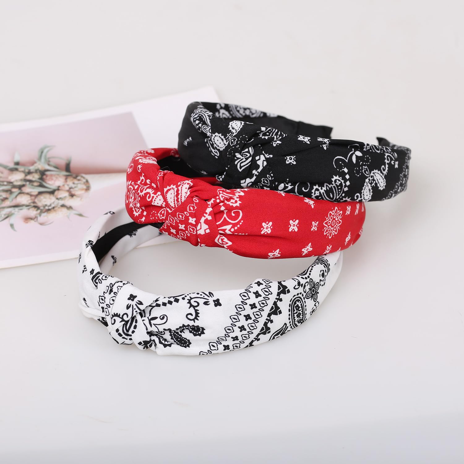 Lvyeer Bandana Headbands for Women Knotted Headband Fashion Chiffon Fabric Hairband for Women and Girls Cute Hair Accessory (Knotted-B)