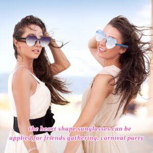 Zhengmy 100 Pairs Heart Glasses Heart Shaped Rimless Sunglasses Transparent Candy Color Heart Sunglasses Eyewear for Women Girls