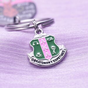 Melix Home Paraphernalia Sorority Gifts Keychain Sorority Gifts for Women Pink and Green Keyring Gift