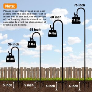 Rexwnadu Shepherd Hooks Outdoor 36 Inches for Lanterns Heavy Duty Shepherd Stand Plant Hanger Yard Hooks for Solar Lights,Bird Feeder,Wedding,Mason Jar,Planter Pot