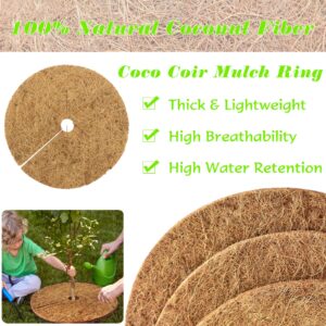 ZeeDix 6 Pcs Coconut Fibers Mulch Ring Tree Protector Mat, 24 Inch Coco Coir Tree Protection, Tree Ring Mats Tree Disc Plant Cover for Indoor or Outdoor