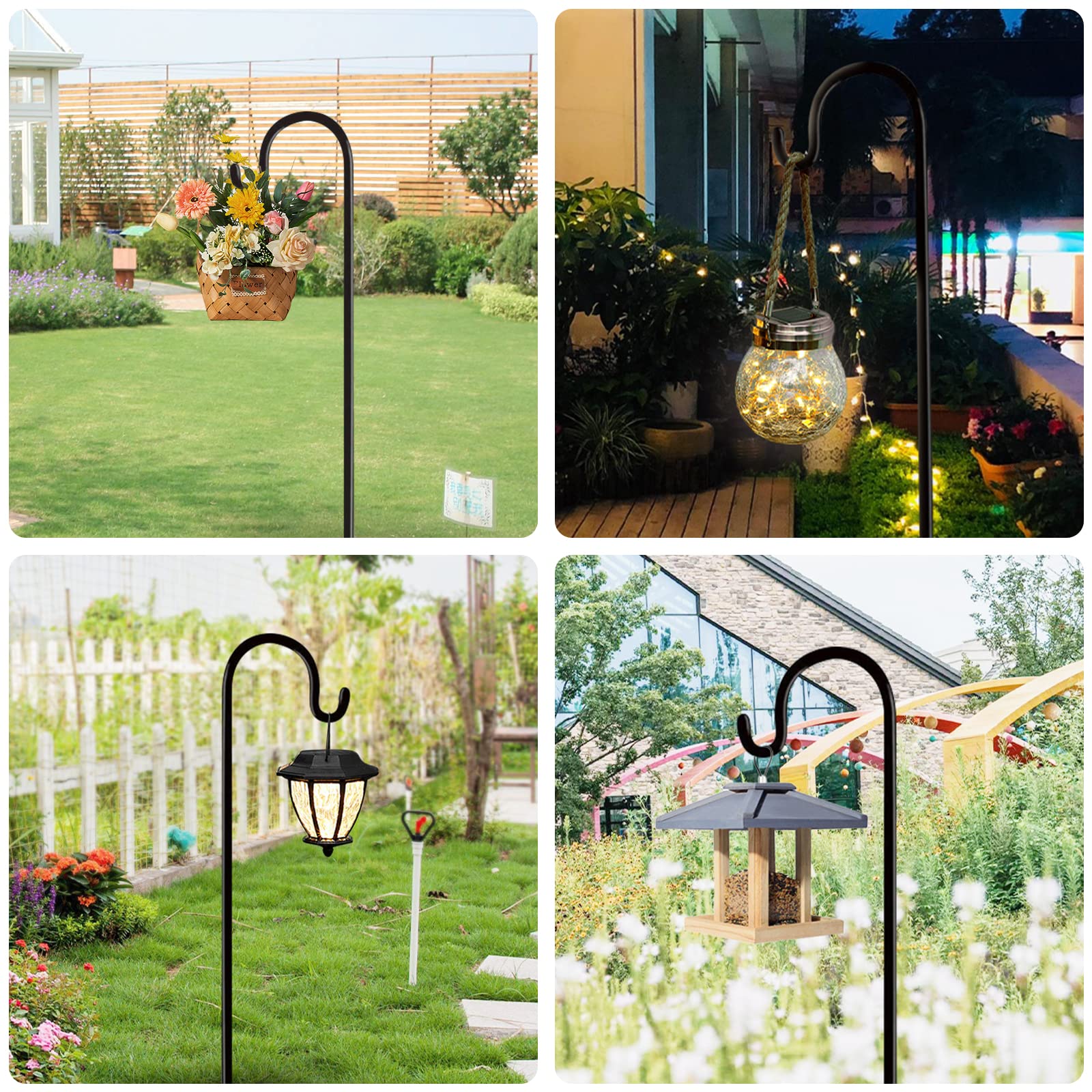 Rexwnadu Shepherd Hooks Outdoor 36 Inches for Lanterns Heavy Duty Shepherd Stand Plant Hanger Yard Hooks for Solar Lights,Bird Feeder,Wedding,Mason Jar,Planter Pot