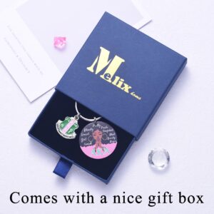 Melix Home Paraphernalia Sorority Gifts Keychain Sorority Gifts for Women Pink and Green Keyring Gift