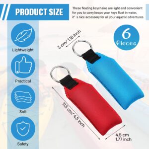 WILLBOND 6 Pieces Floating Boat Keychain Waterproof Floatable Foam Keychain (Yellow, Blue, Red)