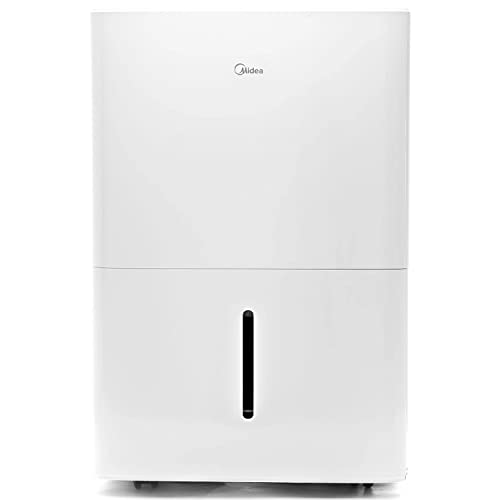 Midea 50 Pint SMART Dehumidifier With Pump - For Rooms up to 4,500 Sq. Ft. - Ideal For Basements, Large & Medium Sized Rooms, Energy Star Certified (White)