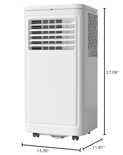 Joy Pebble Portable Air Conditioner, 8000 BTU for Room up to 350 sq. ft, Portable AC with Dehumidifier & Fan, 2 Fan Speeds, 24H Timer, Remote Control, Energy Efficiency