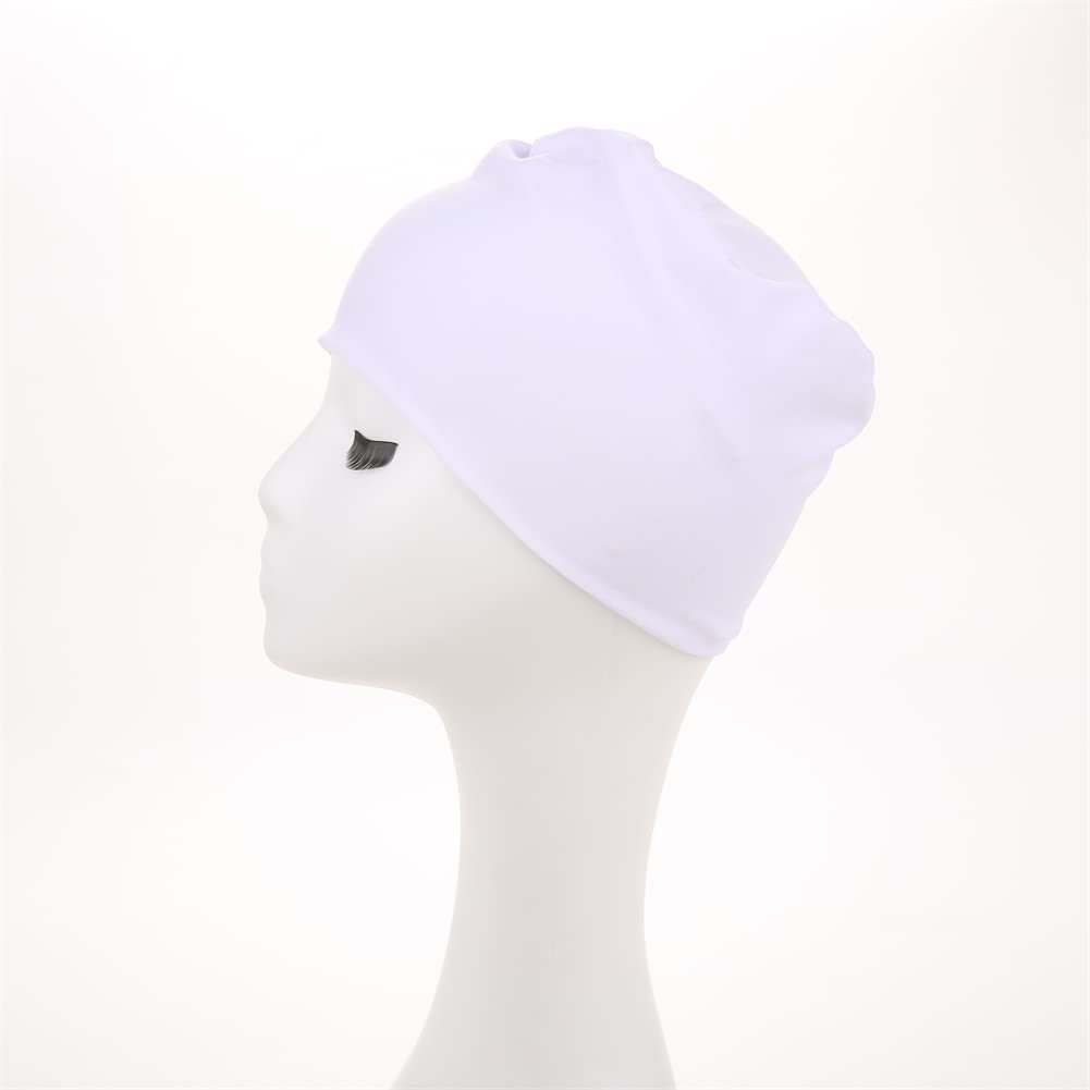 YYAOJHAO Chemo Turban Hats for Women - Elastic Flower Beanie Headwrap Caps Solid Color Grate for Cancer Hair Cover (White)