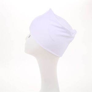 YYAOJHAO Chemo Turban Hats for Women - Elastic Flower Beanie Headwrap Caps Solid Color Grate for Cancer Hair Cover (White)