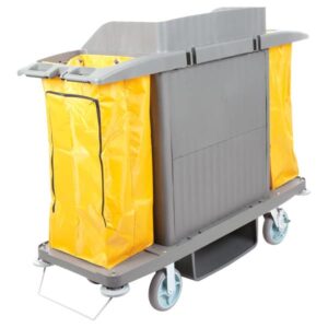 Krollen Industrial Hotel/Housekeeping Cart - Large Locking Three Shelf