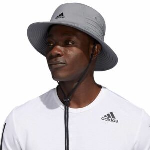 adidas Victory Bucket Hat Lightweight Moisture Wicking UPF 50 Sun Hat Fishing Camping (Gray)