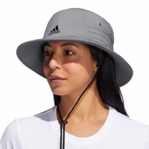 adidas Victory Bucket Hat Lightweight Moisture Wicking UPF 50 Sun Hat Fishing Camping (Gray)