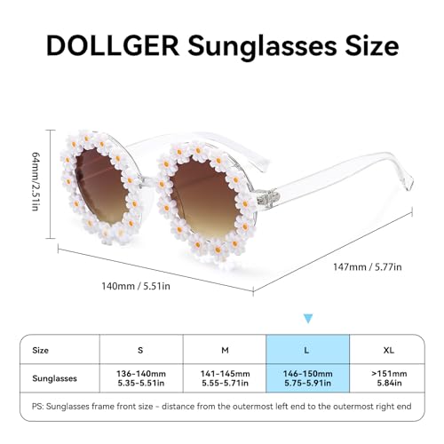 Dollger Retro Daisy Sunglasses for Women Flower Round Fashion Disco Festival Sunglasses, Brown Valentine's Day