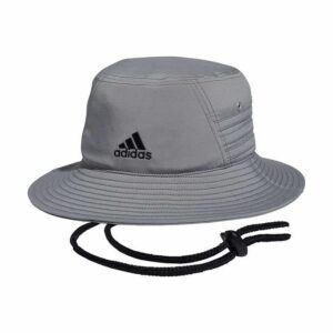 adidas victory bucket hat lightweight moisture wicking upf 50 sun hat fishing camping (gray)