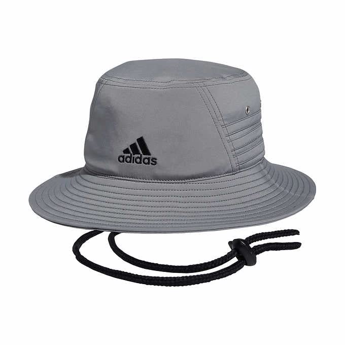 adidas Victory Bucket Hat Lightweight Moisture Wicking UPF 50 Sun Hat Fishing Camping (Gray)